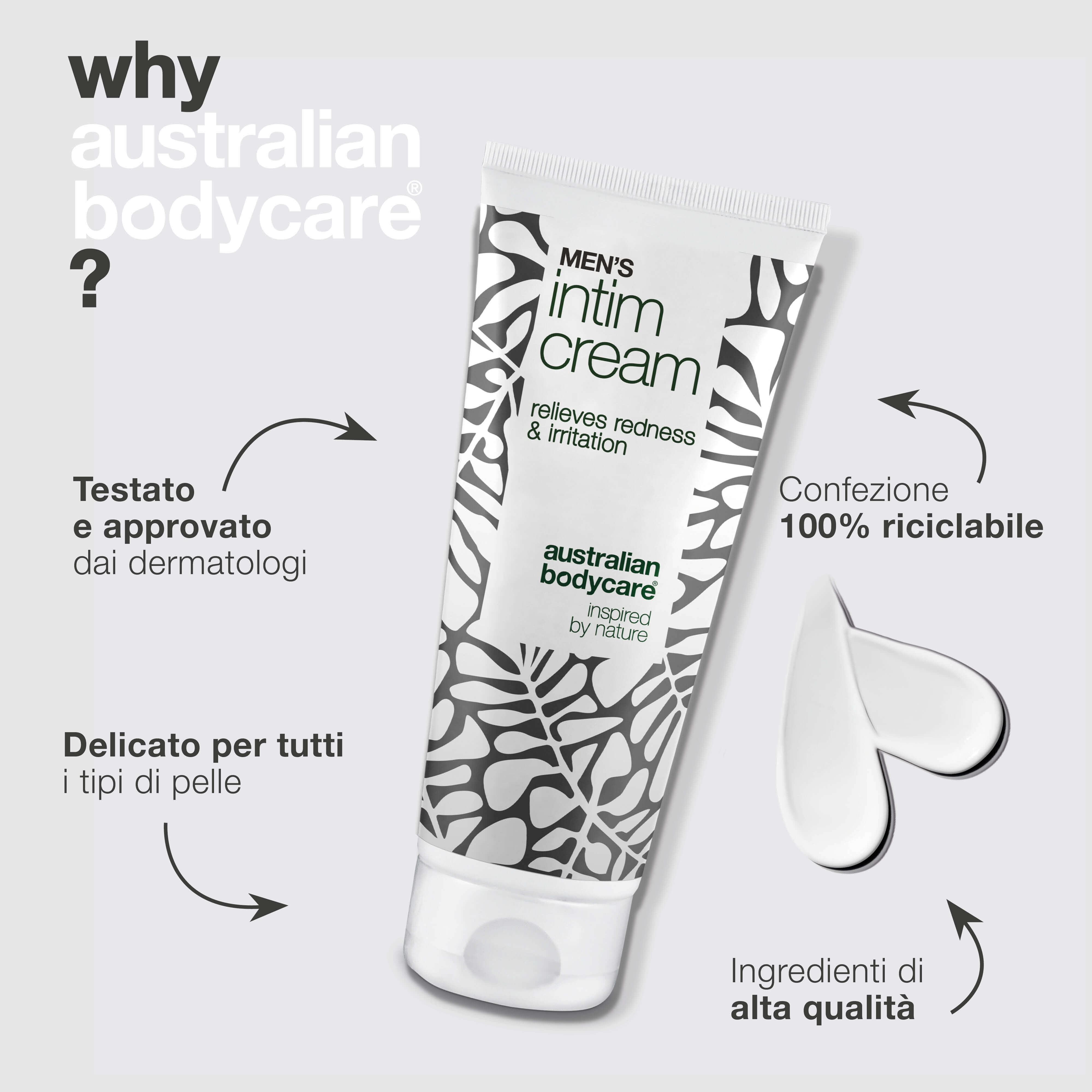 Crema Intima per Uomini – allevia prurito e sfregamenti — Crema Intima per Uomini protegge da rossore e irritazioni. Contiene burro di karité, cera d'api e zinco per una protezione e cura ottimali.