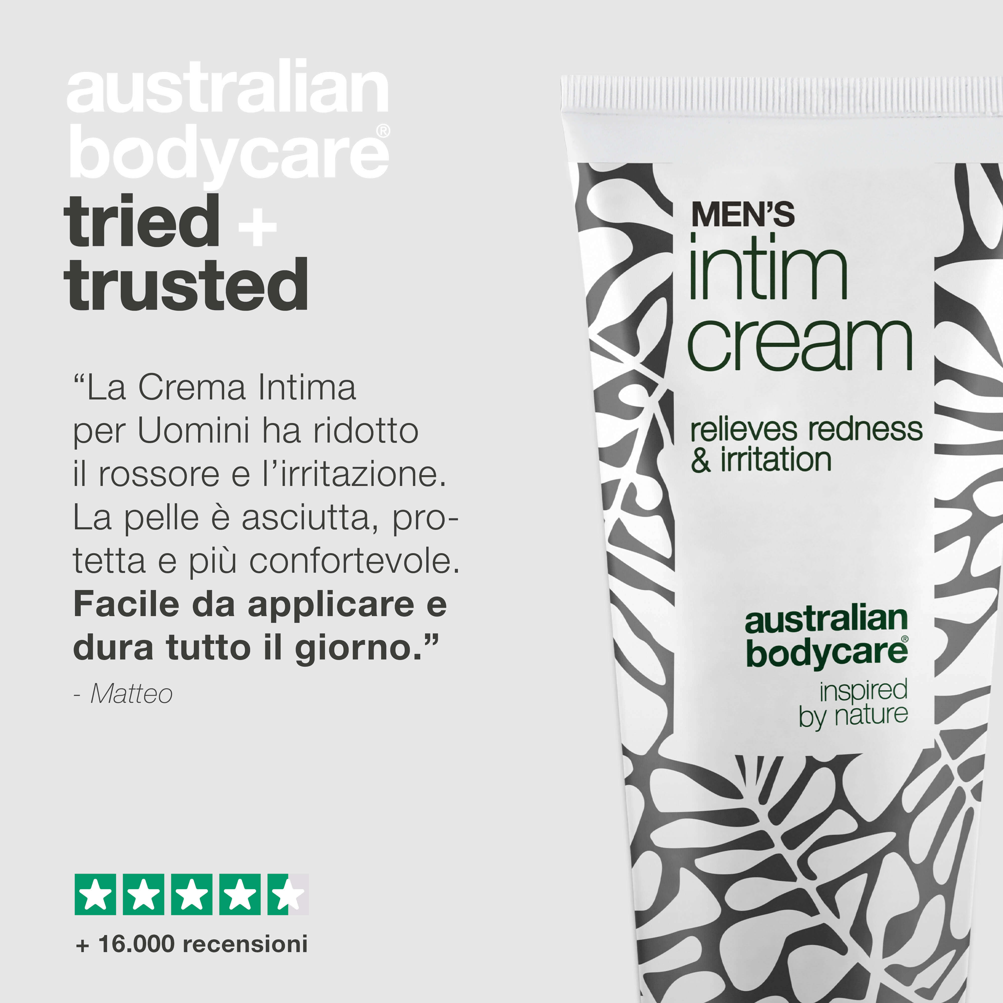 Crema Intima per Uomini – allevia prurito e sfregamenti — Crema Intima per Uomini protegge da rossore e irritazioni. Contiene burro di karité, cera d'api e zinco per una protezione e cura ottimali.