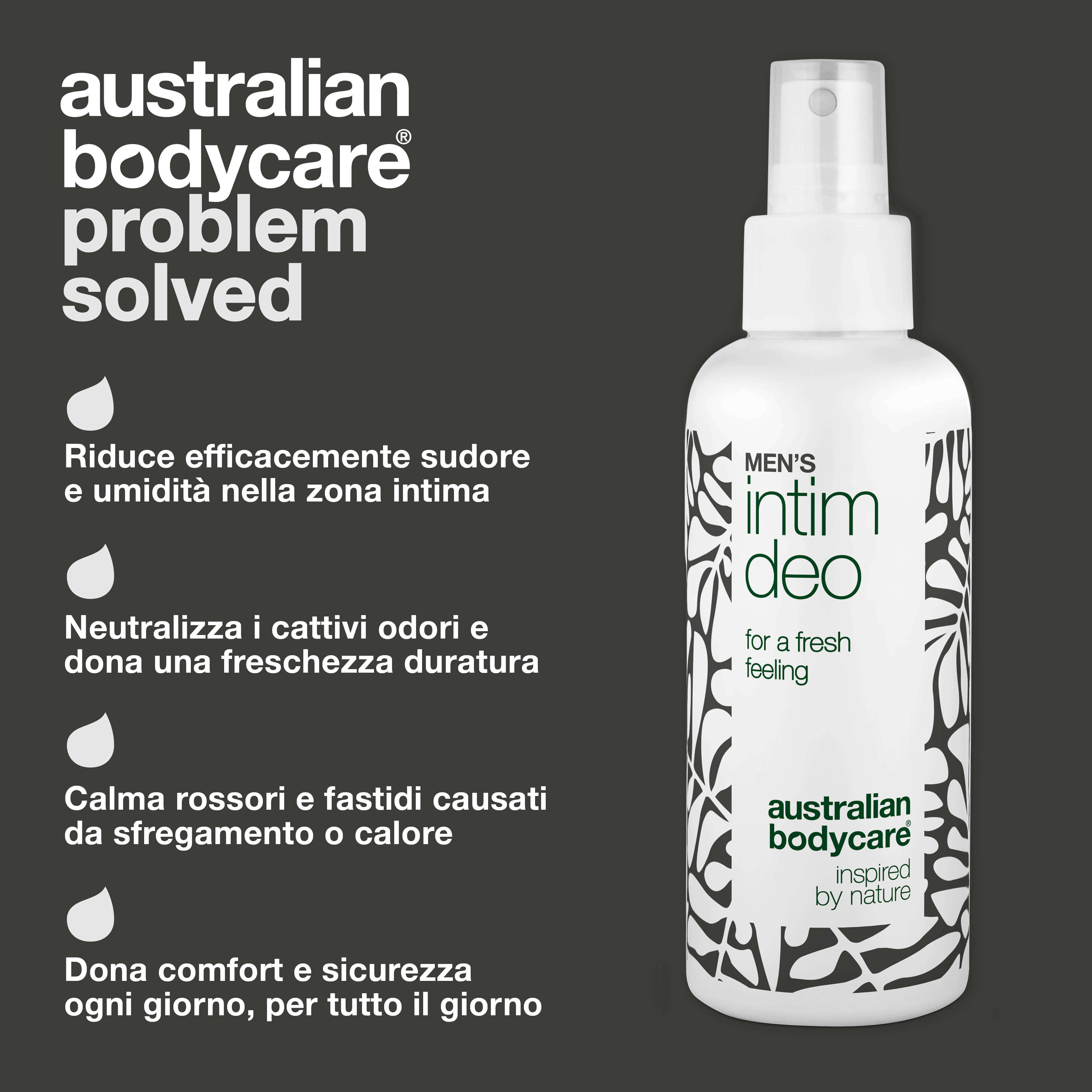 Deodorante intimo uomo contro sudore, odori e irritazioni — Deodorante intimo uomo contro sudore, cattivi odori e fastidi. Per una sensazione di freschezza e comfort tutto il giorno.