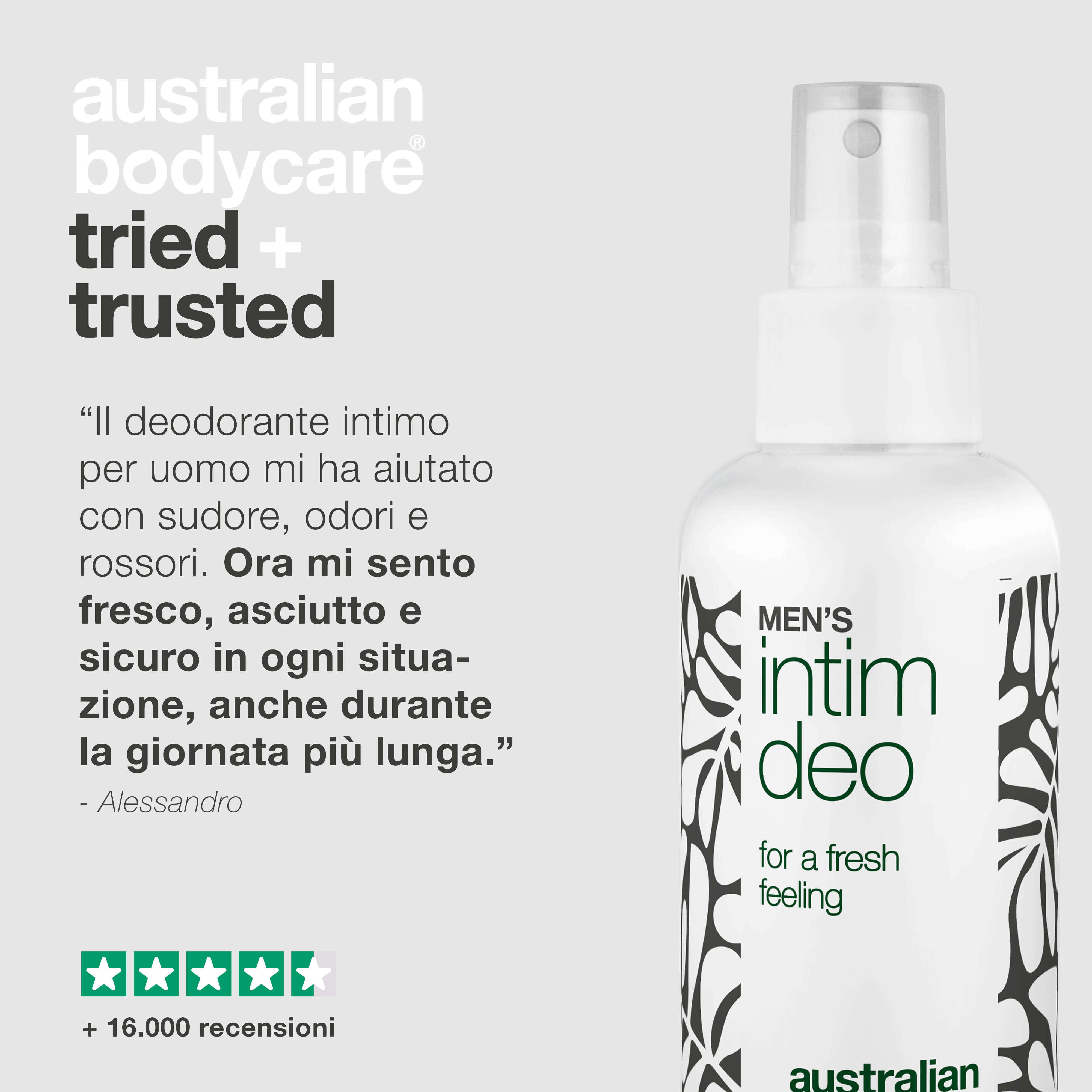Deodorante intimo uomo contro sudore, odori e irritazioni — Deodorante intimo uomo contro sudore, cattivi odori e fastidi. Per una sensazione di freschezza e comfort tutto il giorno.