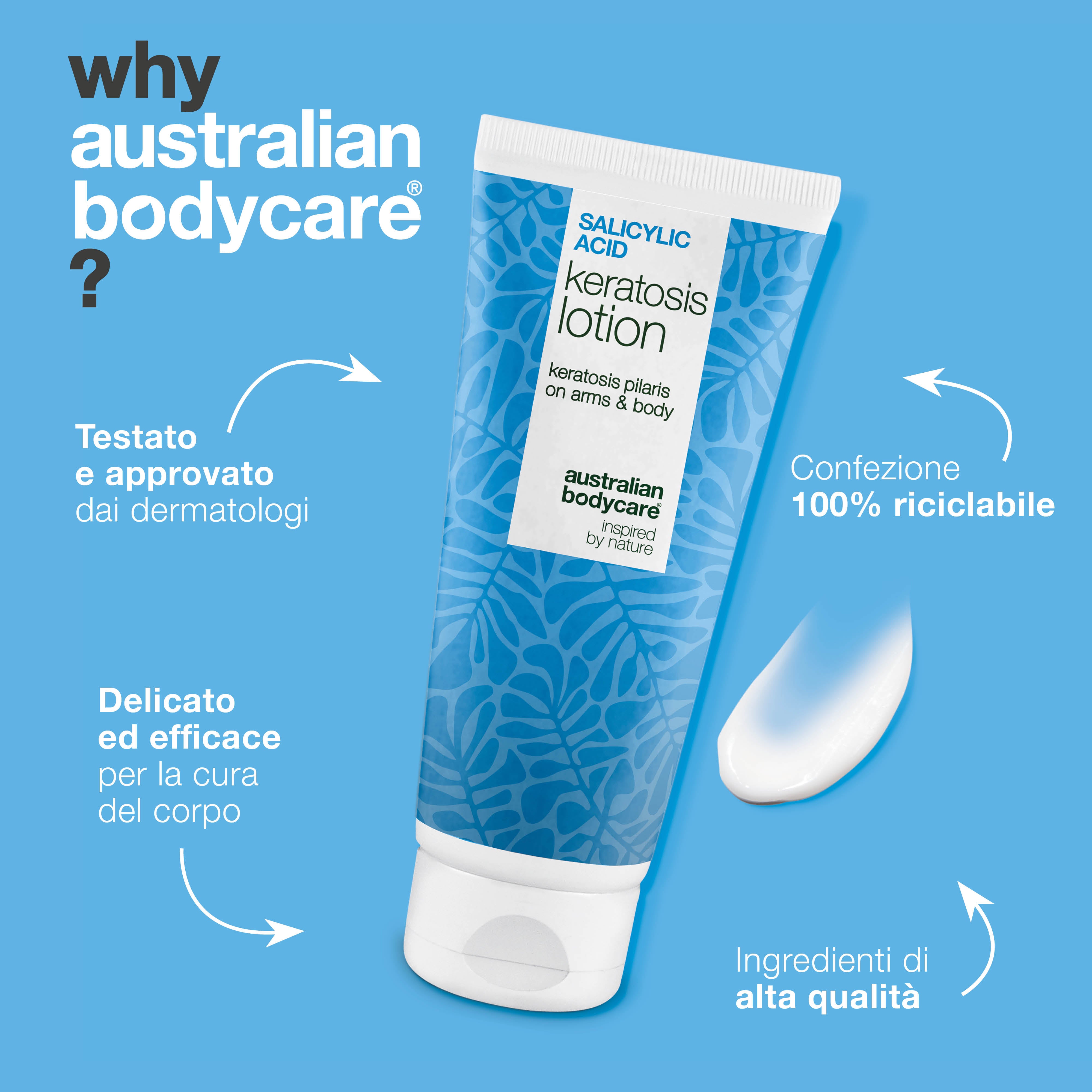 Body lotion per cheratosi pilare e pelle secca e ruvida — Body lotion per cheratosi pilare e secchezza. Con acido salicilico, niacinamide e zinco per una pelle più liscia.