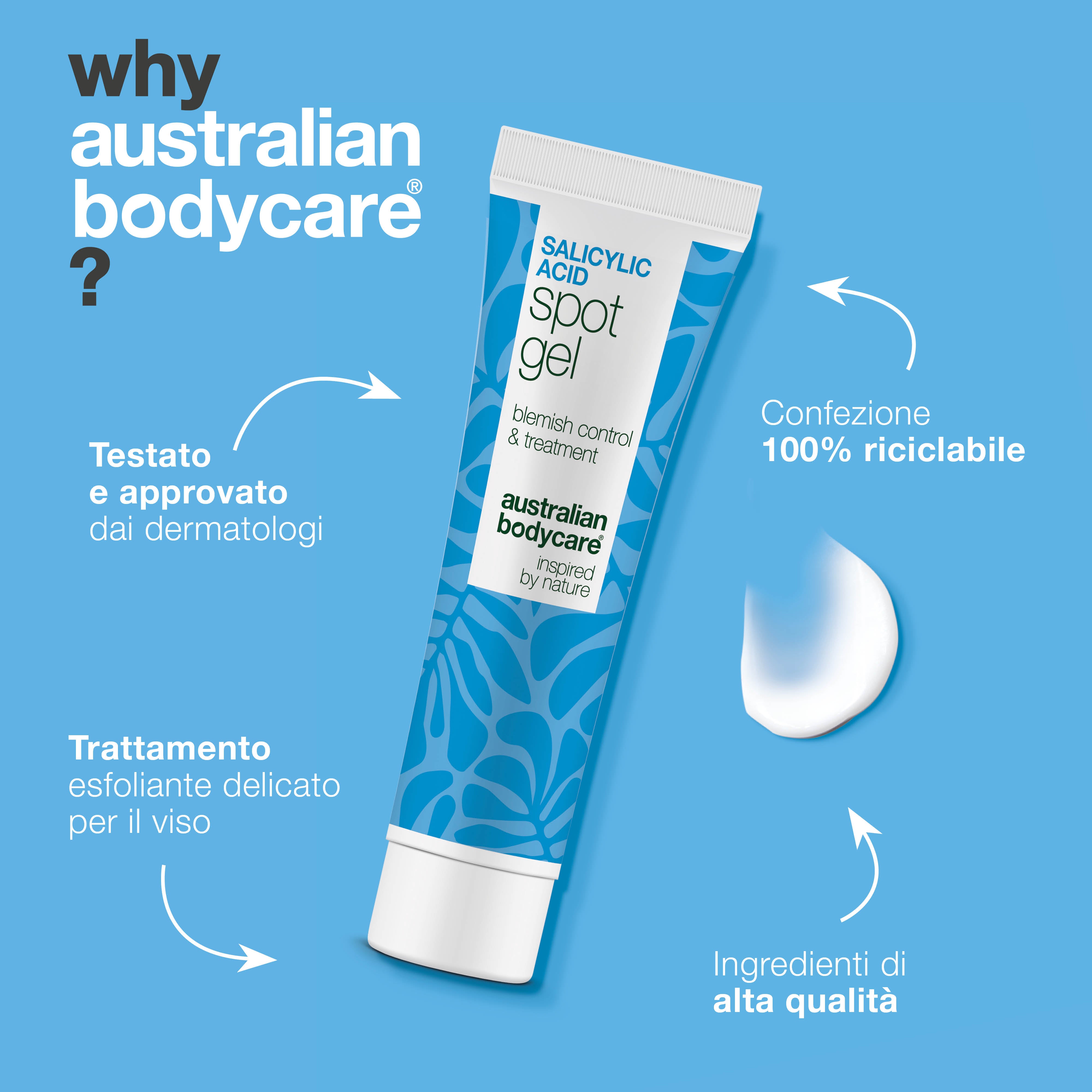 Gel spot all’acido salicilico contro brufoli, punti neri e rossori – purifica e calma la pelle