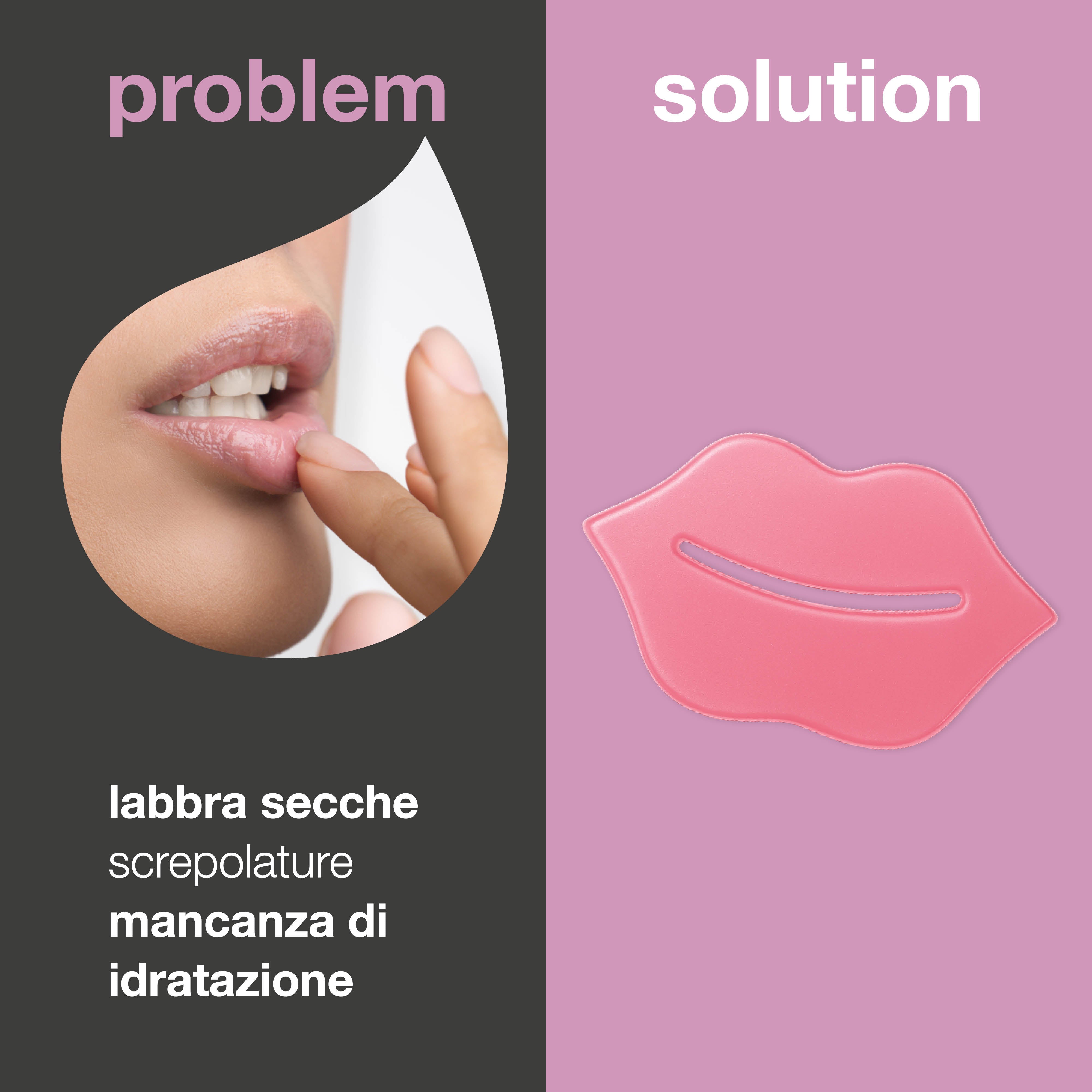 Maschera labbra contro secchezza e rughe. Nutre, leviga e protegge intensamente. Ingredienti chiave: B12, Centella Asiatica e acido ialuronico.