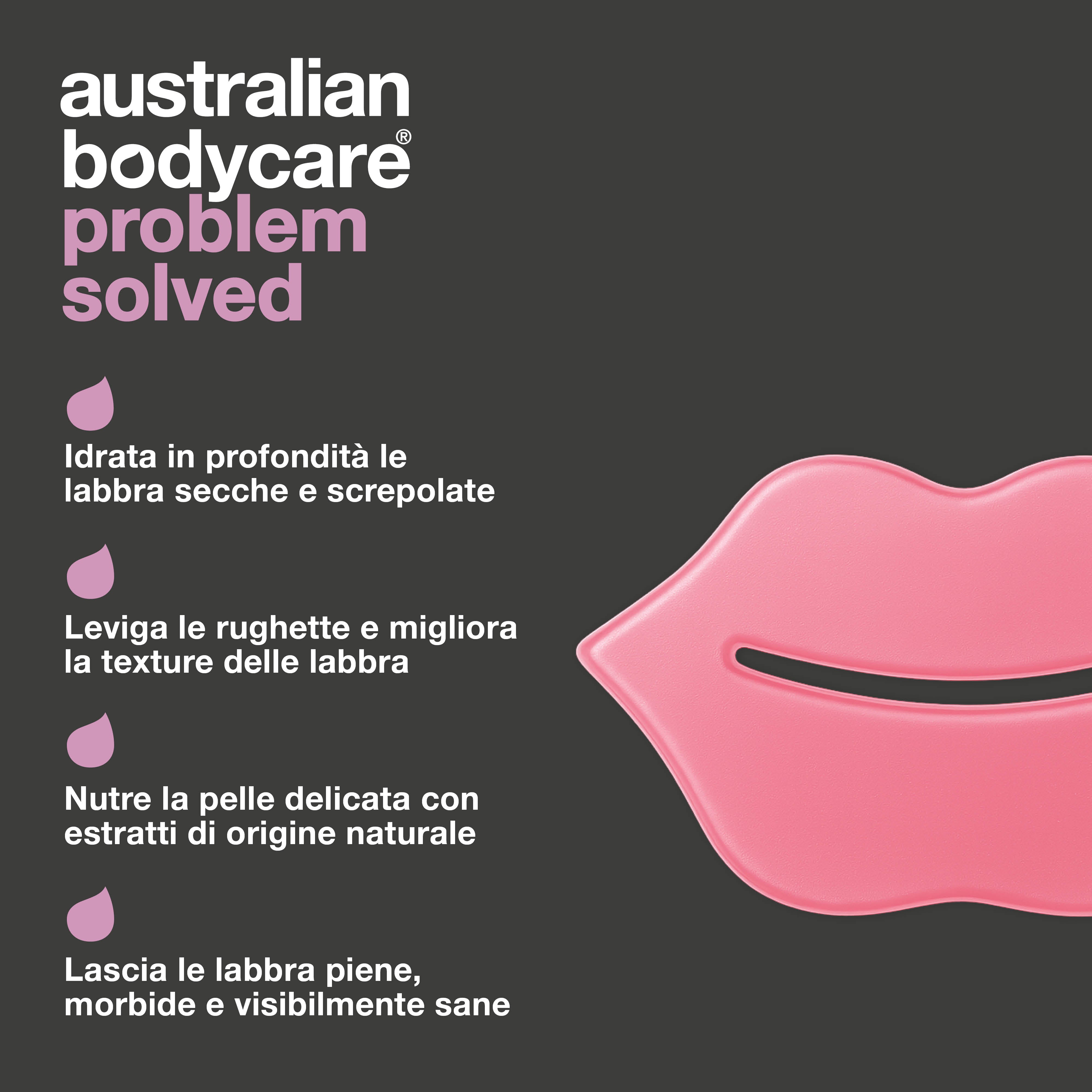 Maschera labbra contro secchezza e rughe. Nutre, leviga e protegge intensamente. Ingredienti chiave: B12, Centella Asiatica e acido ialuronico.