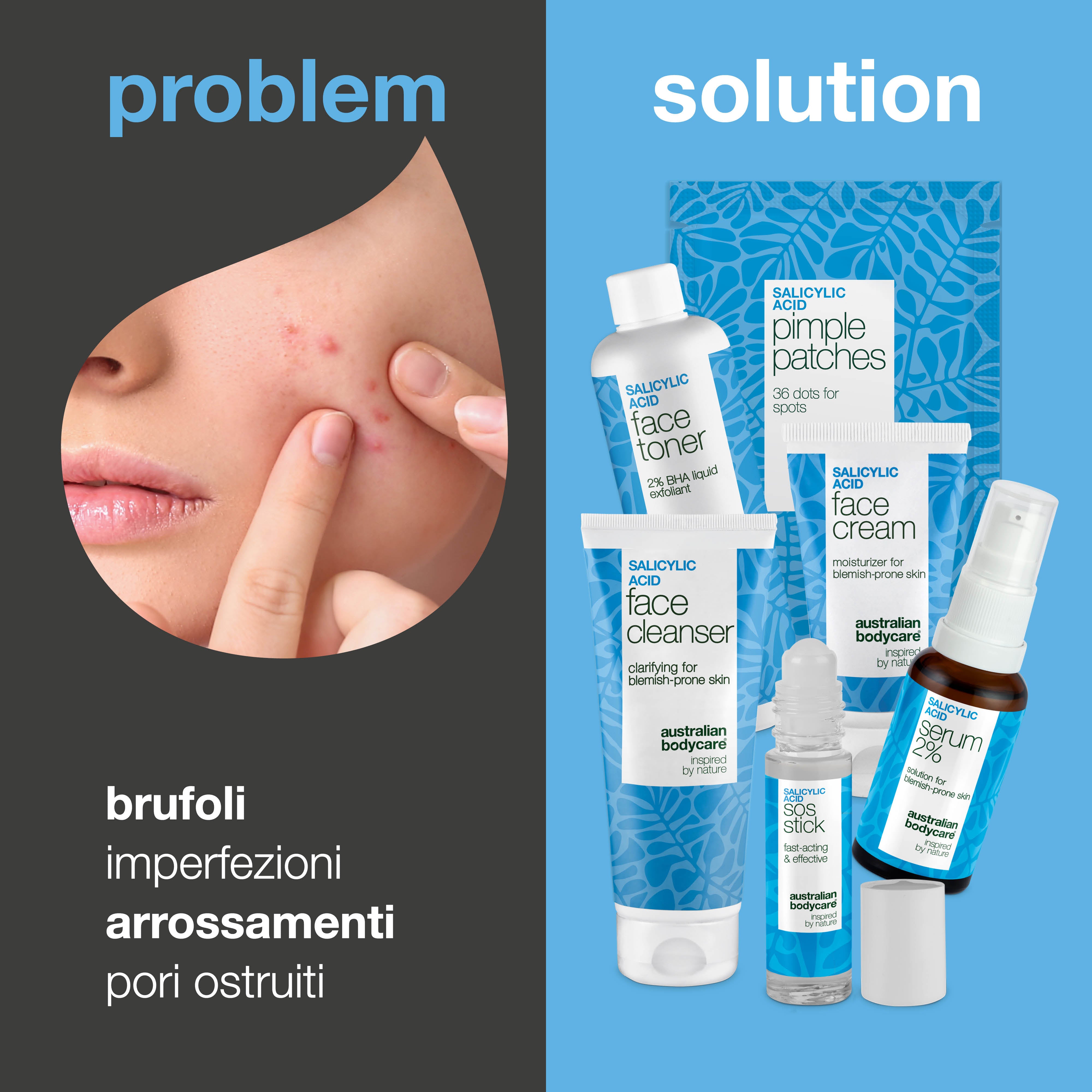 Kit contro punti neri e pori ostruiti con acido salicilico – routine purificante per una pelle liscia
