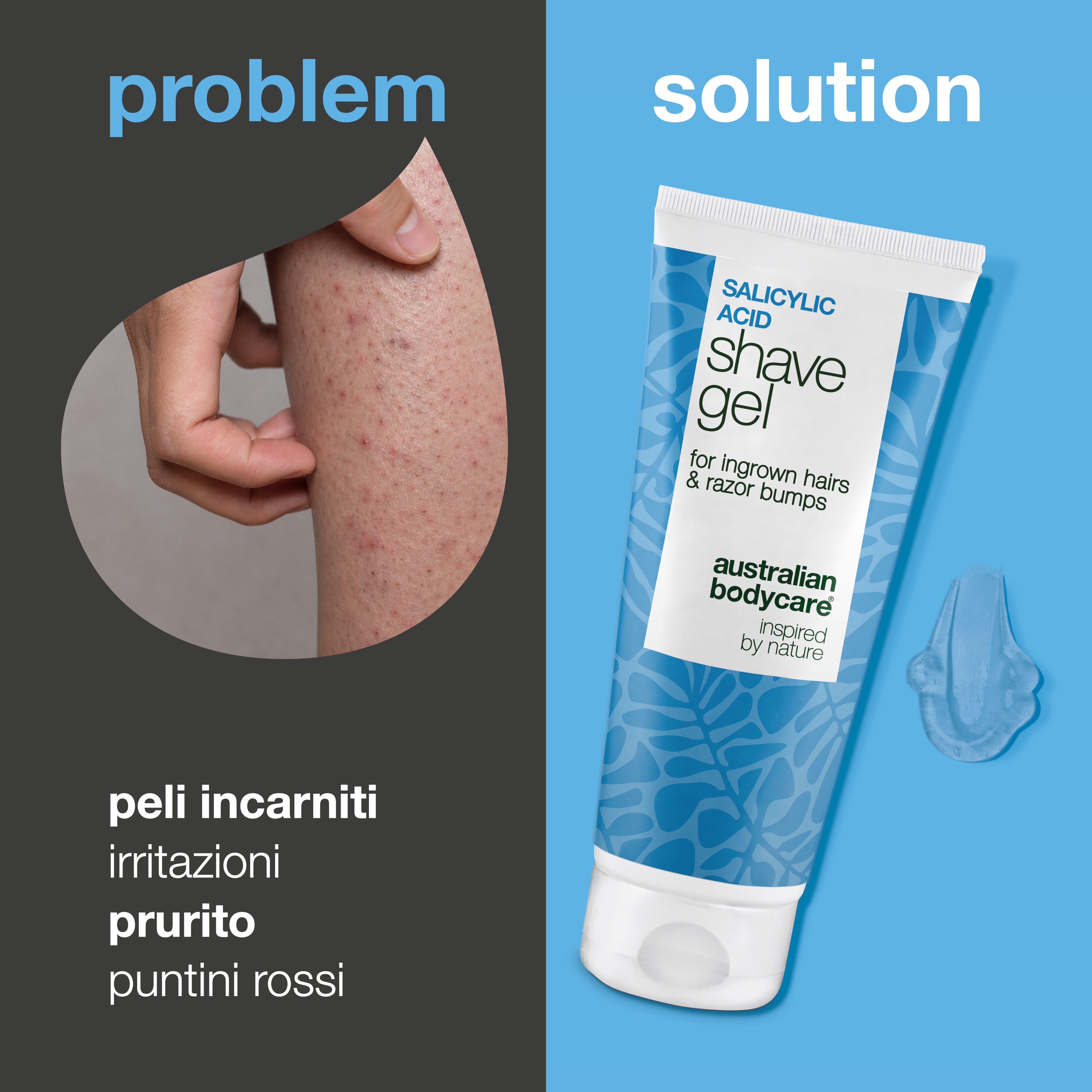 Gel da Barba Acido Salicilico – Anti peli incarniti — Gel da barba all'acido salicilico contro peli incarniti e prurito. Con glicerina e pantenolo per una rasatura senza irritazioni.