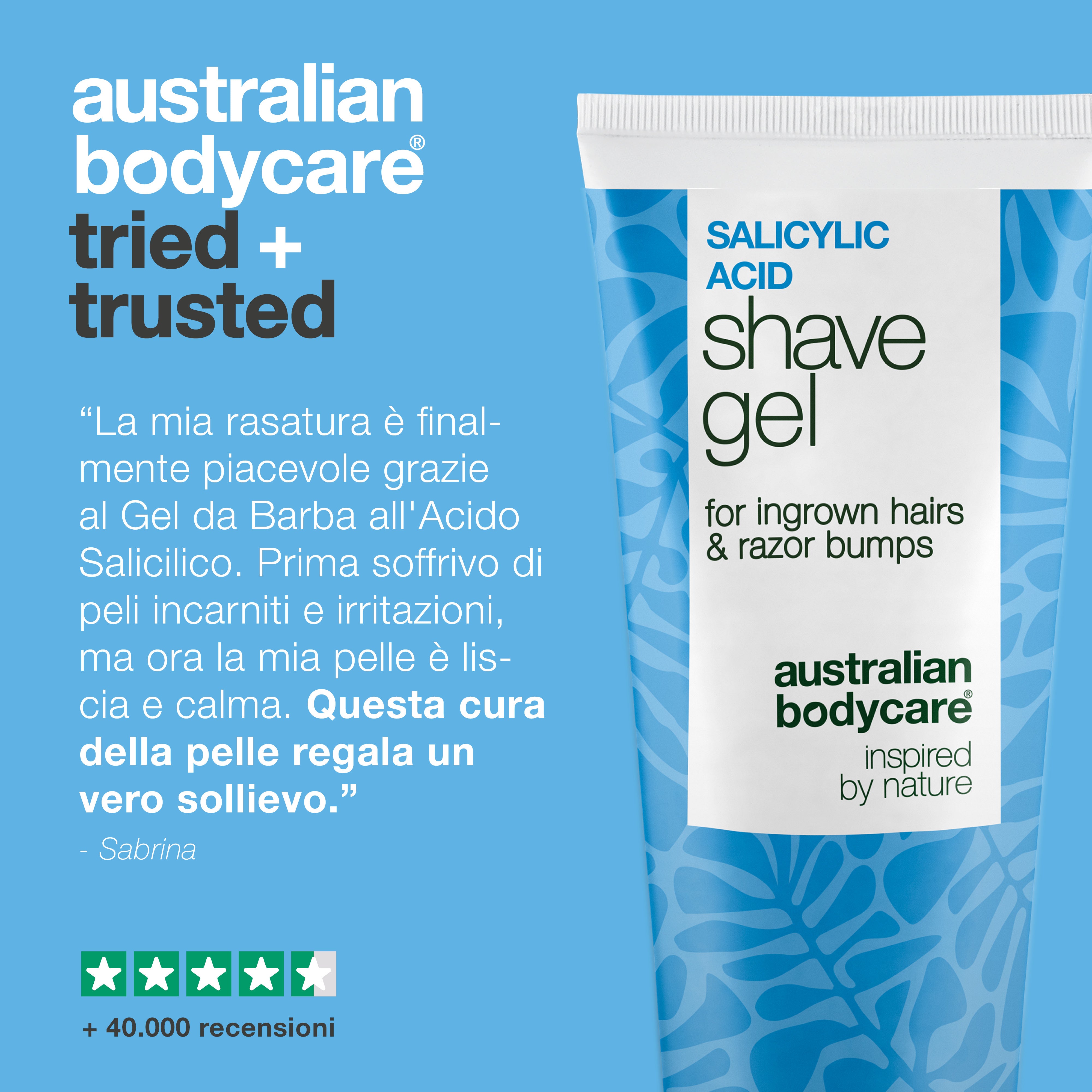 Gel da Barba Acido Salicilico – Anti peli incarniti — Gel da barba all'acido salicilico contro peli incarniti e prurito. Con glicerina e pantenolo per una rasatura senza irritazioni.