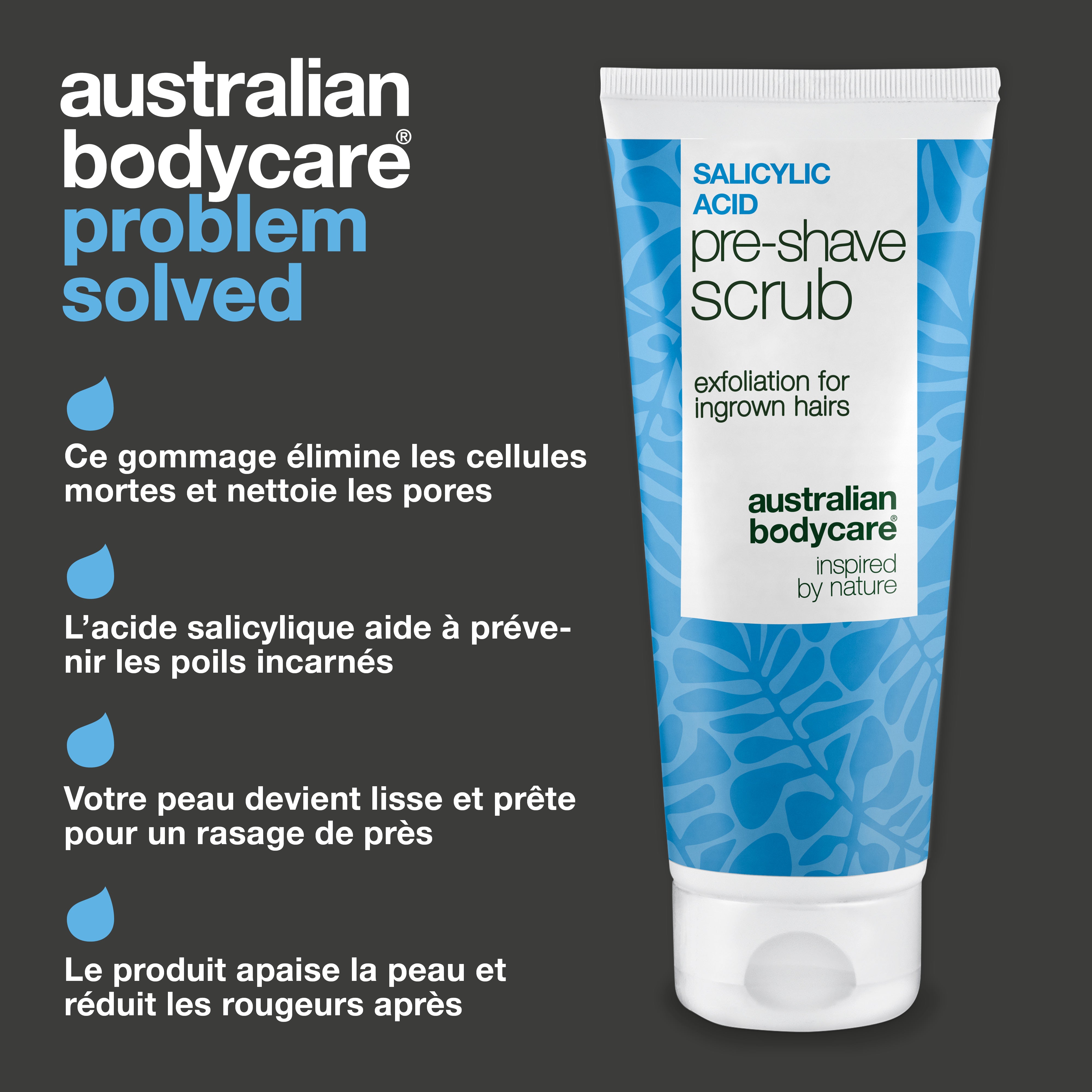 Scrub Pre-barba Acido Salicilico contro i peli incarniti — Scrub Pre-barba all'Acido Salicilico contro peli incarniti e irritazioni. Per una rasatura perfetta senza prurito. Con Acido Salicilico e AHA.