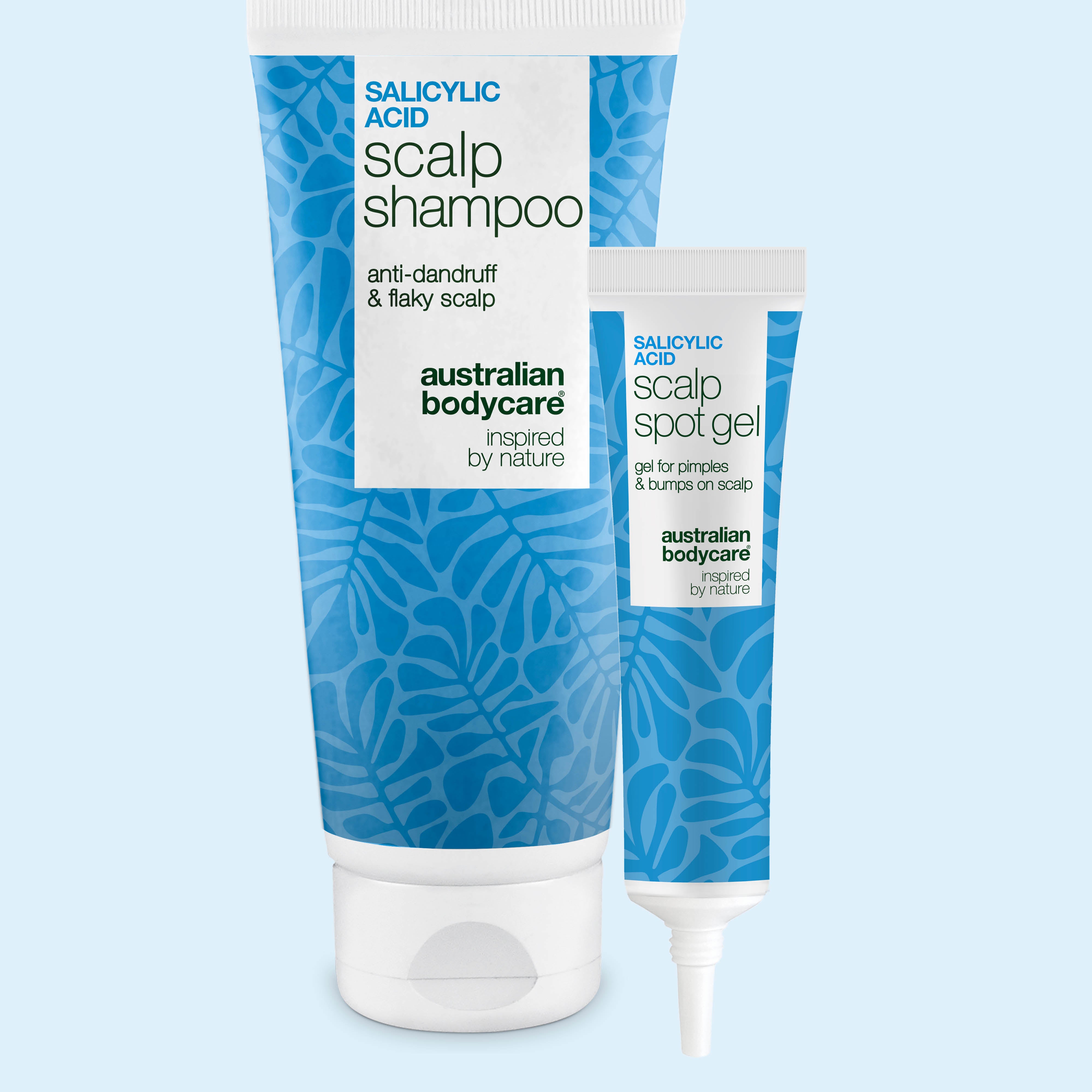 Set contro i brufoli in testa con shampoo all'Acido Salicilico e gel mirato di Australian Bodycare