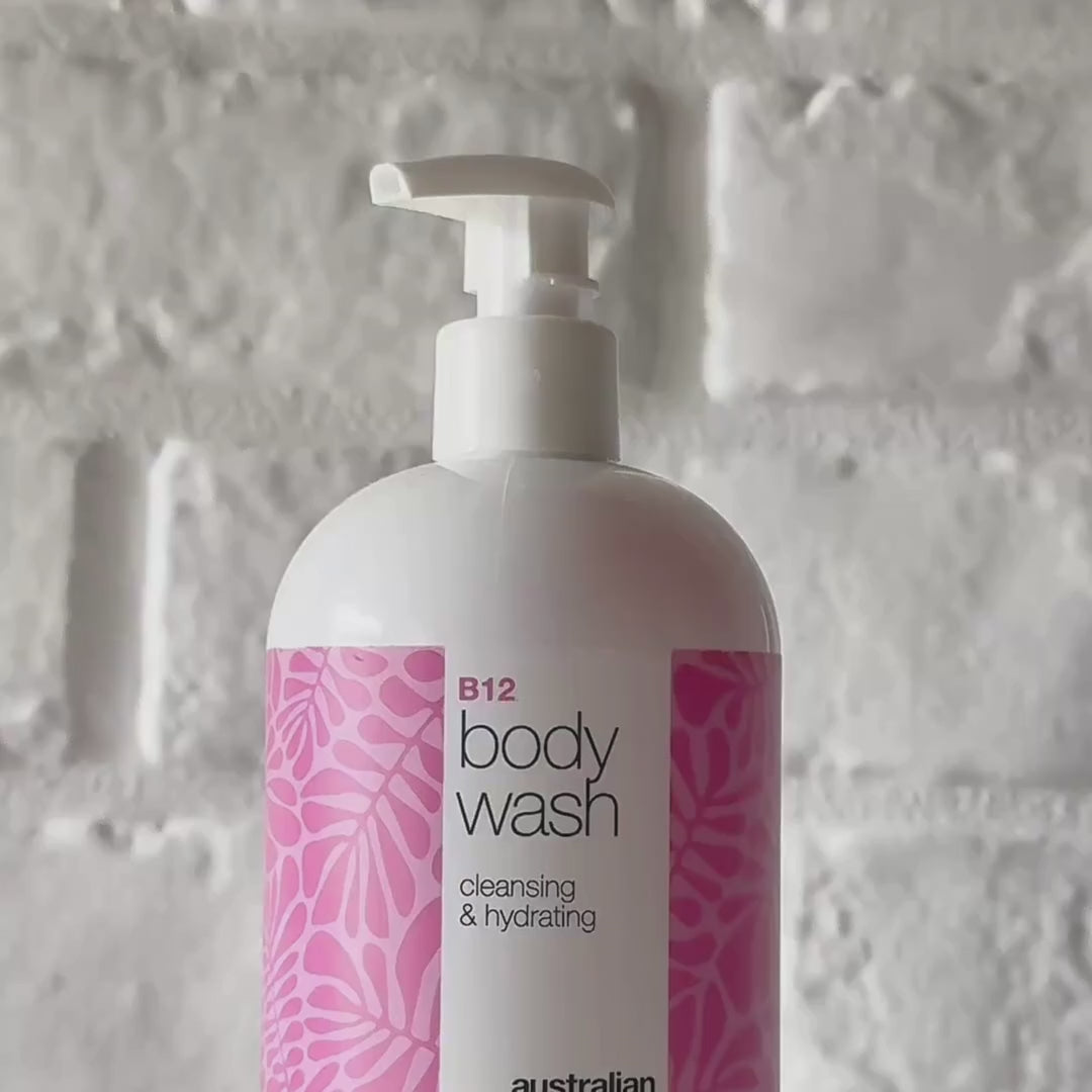Video di Australian Bodycare Vitamin B12 Body Wash – gel doccia rosa che deterge e idrata la pelle