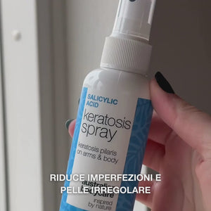 Spray cheratosi pilare per pelle ruvida e pelle a fragola — Keratosis pilaris spray leviga la pelle ruvida e a buccia d’arancia. Con acido salicilico per esfoliazione e pori puliti.