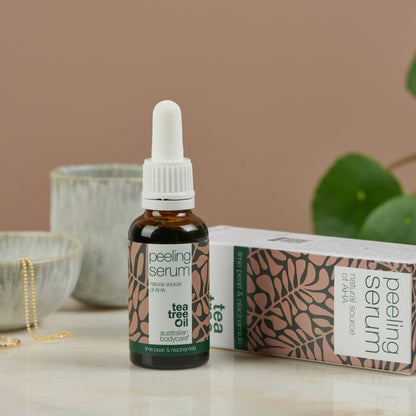 Siero peeling viso per esfoliare la pelle - Siero Peeling con contenuto naturale di AHA (alfa idrossiacidi), Tea Tree Oil e niacinamide per una pelle liscia