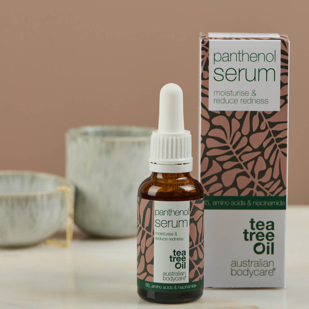 Siero al pantenolo contro arrossamenti e pelle secca — Siero con provitamina B5, niacinamide e Tea Tree Oil per pelle sensibile e rosacea