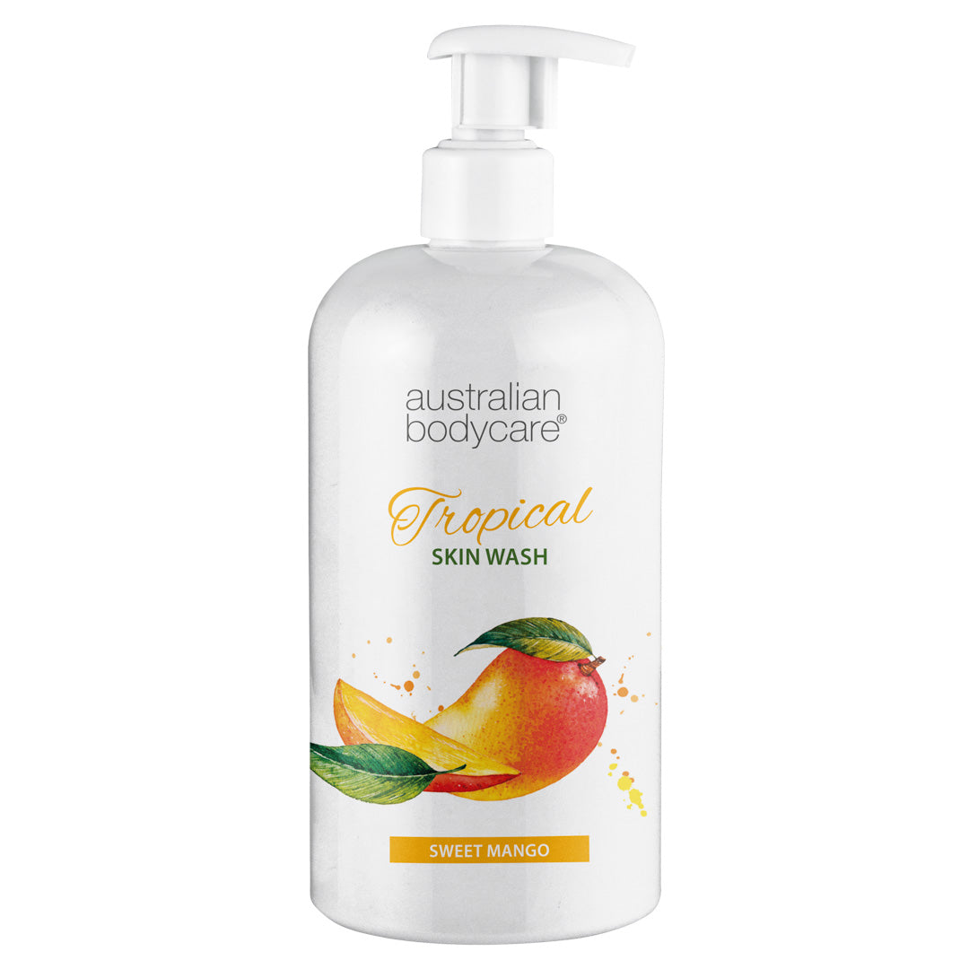 Professionale bagnoschiuma tropical al mango — Shower gel per corpo e mani con Tea Tree Oil e mango, per una pelle pulita e senza problemi